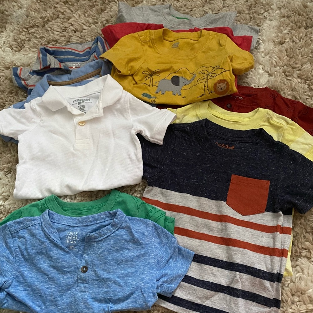 9-12m bundle boy shirts